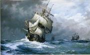 unknow artist Seascape, boats, ships and warships. 50 Germany oil painting reproduction